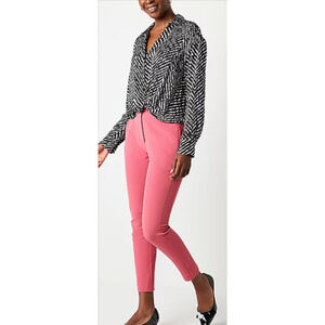 Worthington Womens Mid Rise Slim Fit Ankle Pants Pink Size 2 NEW